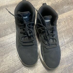 adidas | Shoes | Adidas Black Hightop Sneakers With White Sole | Poshmark